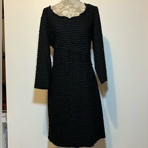 Max Studio Dress Womens Bodycon Stretch Ruffle Long Sleeve Dress Blue Medium NWT